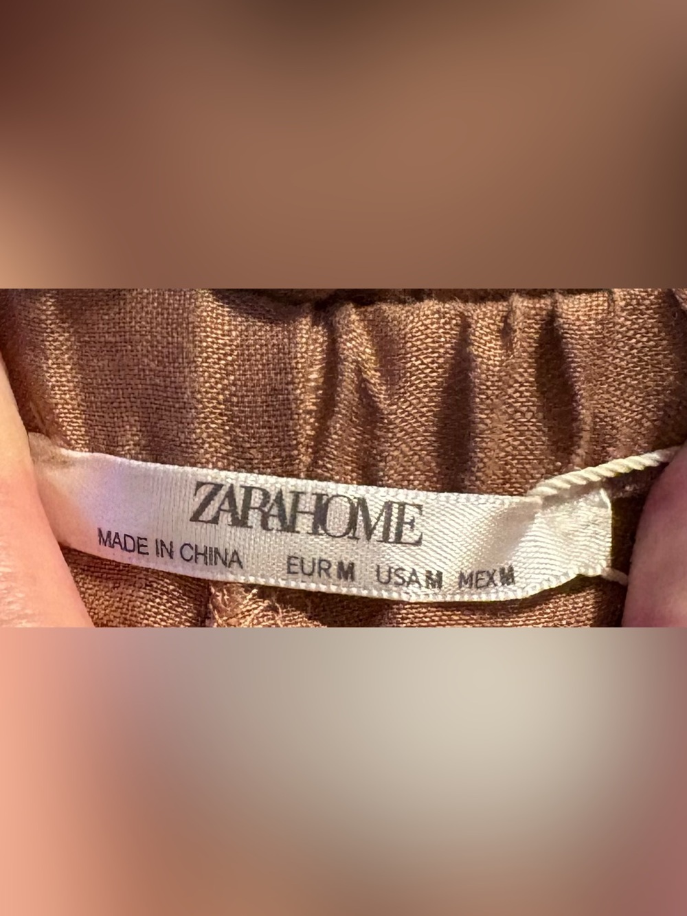 NWT ZARA HOME 100% LINEN SHORTS MEDIUM - BROWN ⭐️BEST OFFER⭐️ END OF SUMMER💕 - Picture 2 of 8